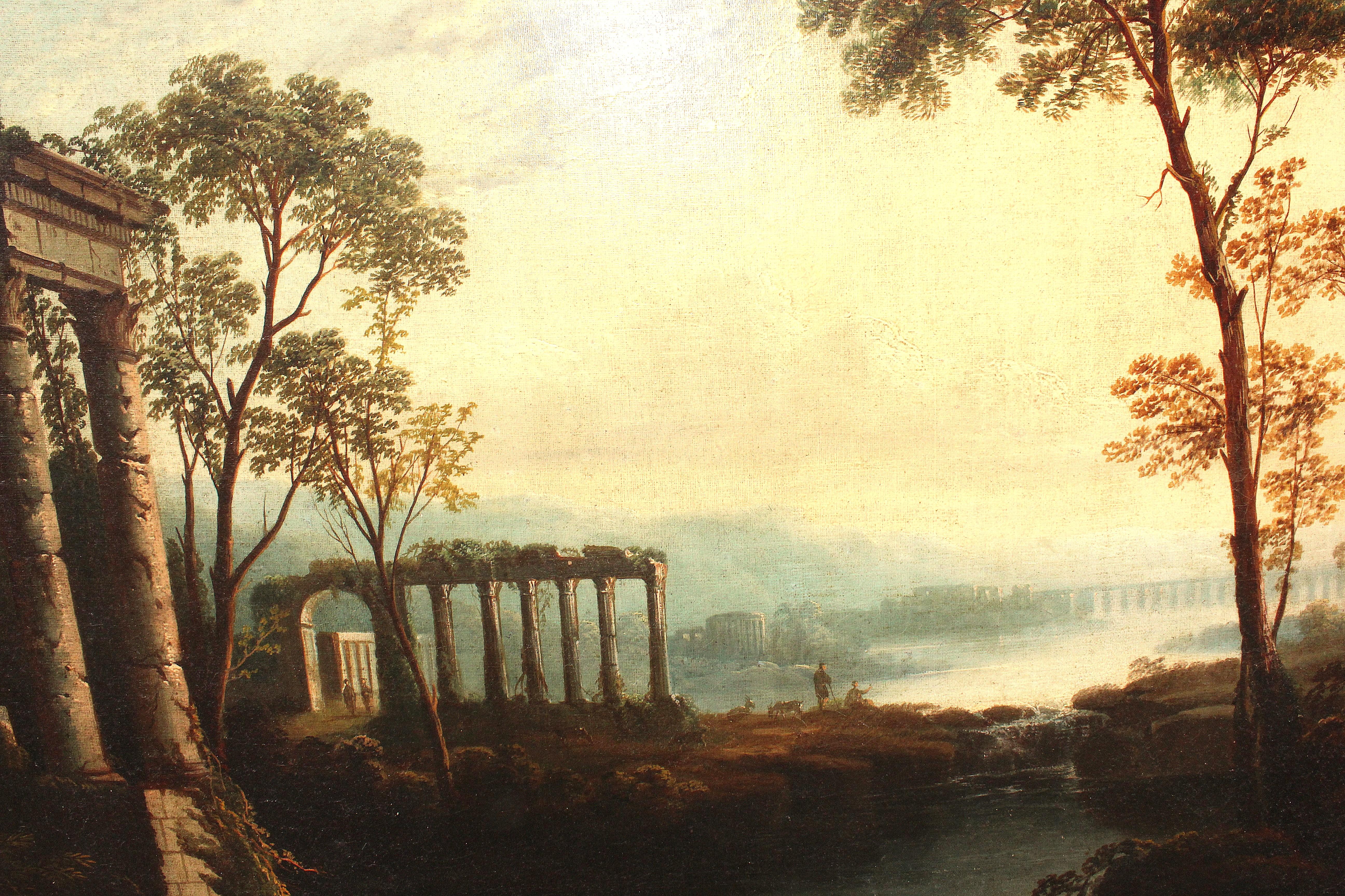 Manner of Claude Lorrain The Goat heard in Arcadian Landscape In Good Condition For Sale In Seaford, GB