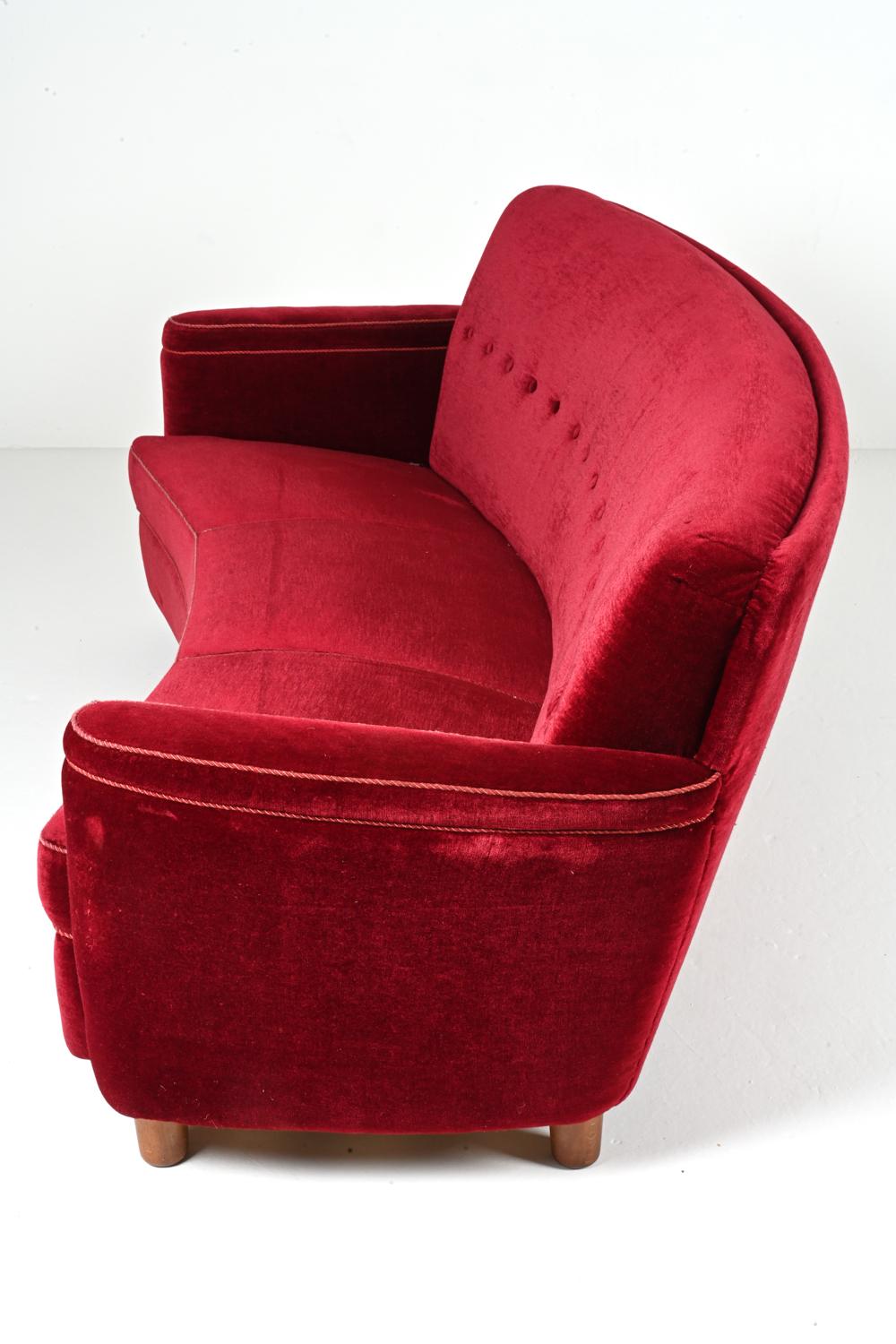 Manner of Flemming Lassen Danish Mid-Century Sofa, c. 1940's For Sale 4