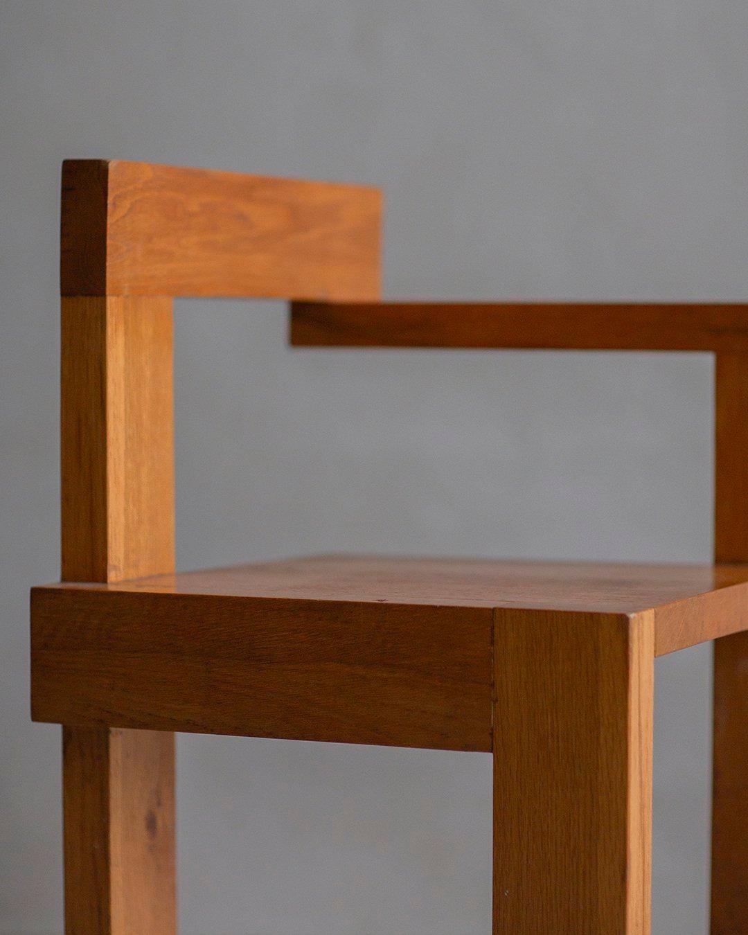 Manner Of Gerrit Rietveld - Steltman Chair - 1970s Dutch interpretation For Sale 7