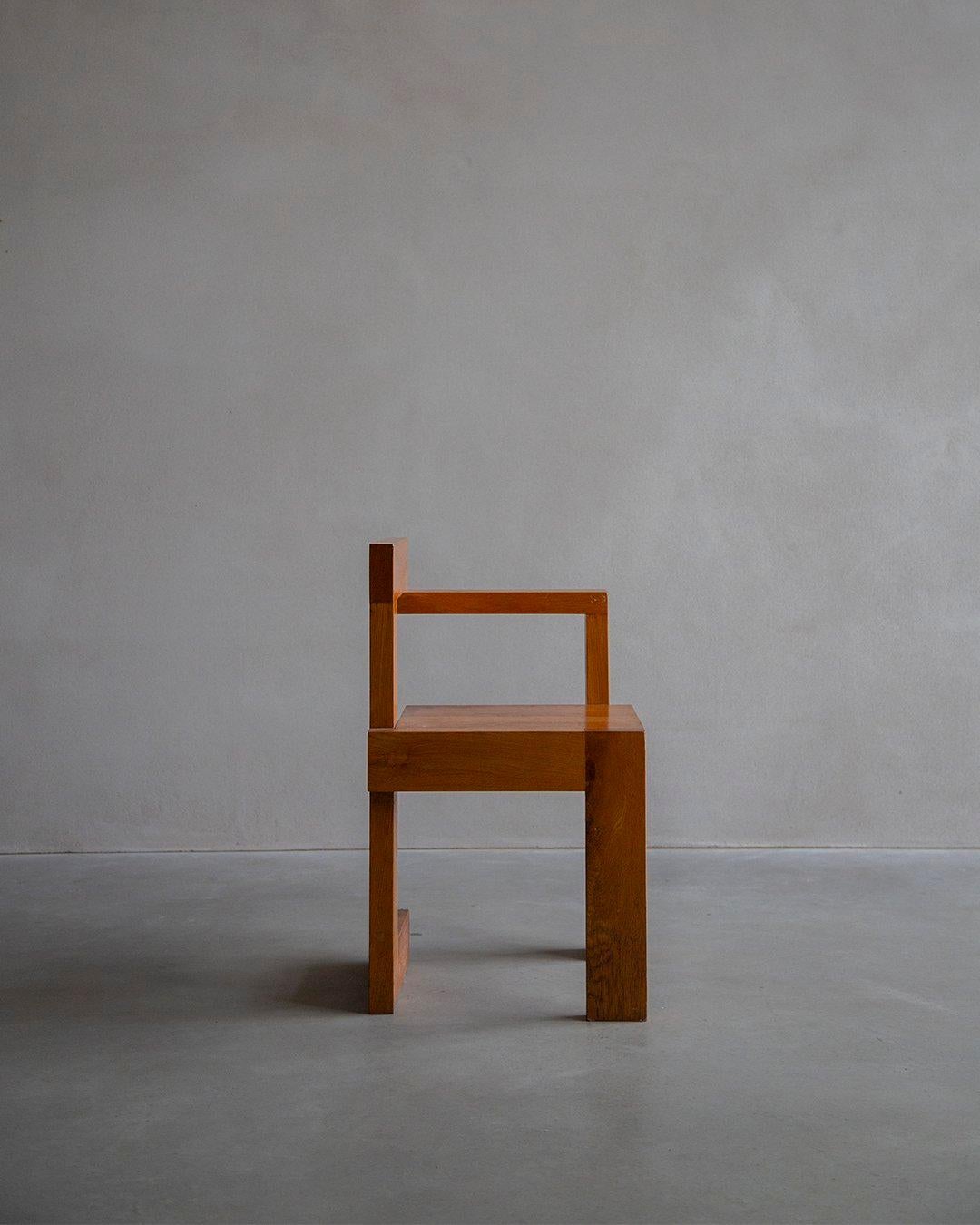 De Stijl Manner Of Gerrit Rietveld - Steltman Chair - 1970s Dutch interpretation For Sale