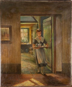 Manner of Harold Gilman (1876â€“1919) - Early 20thC Oil, Time For An Aperitif