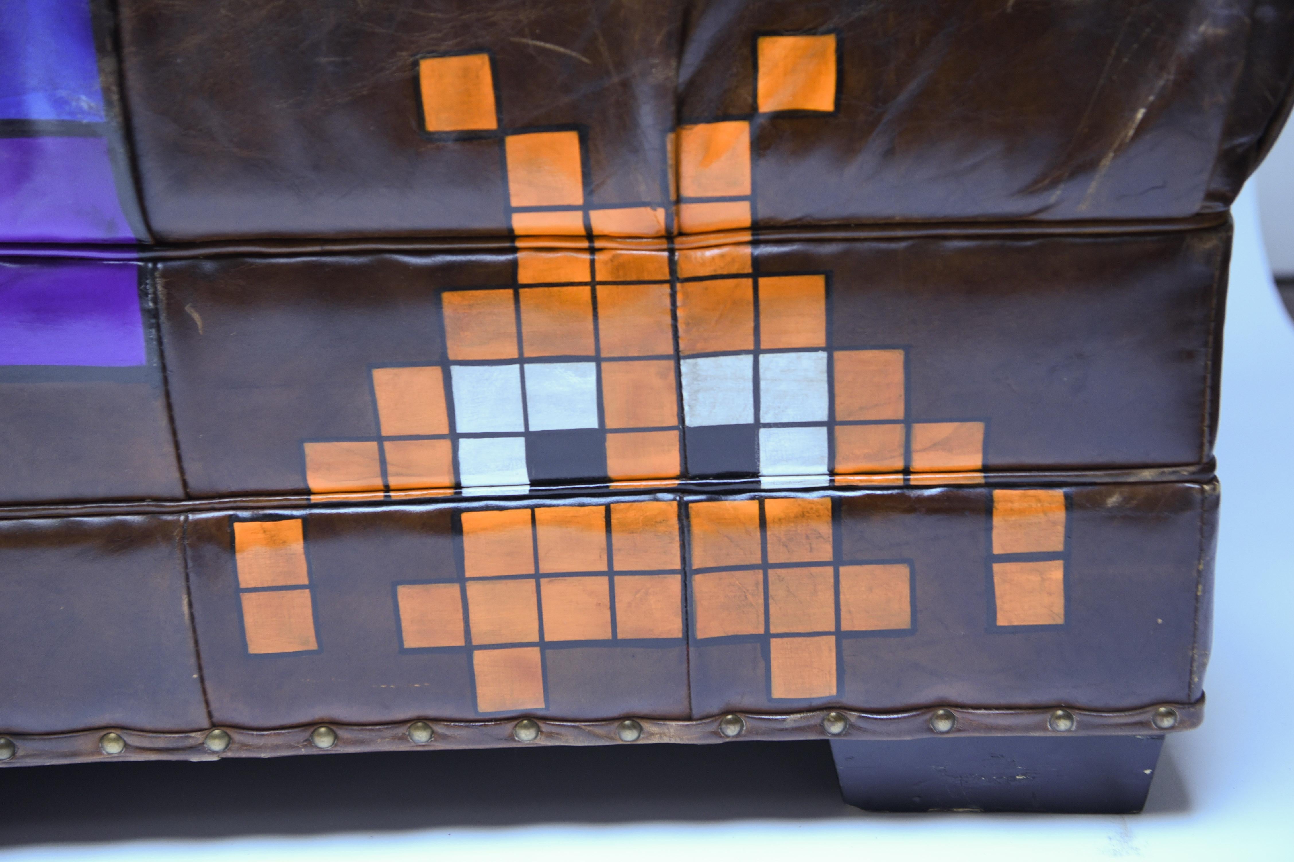 painted leather couch