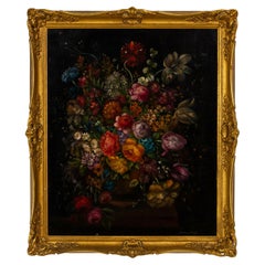Manner of Jan Van Huysum (1682-1749) Flowers Still Life Oil Painting 19thC