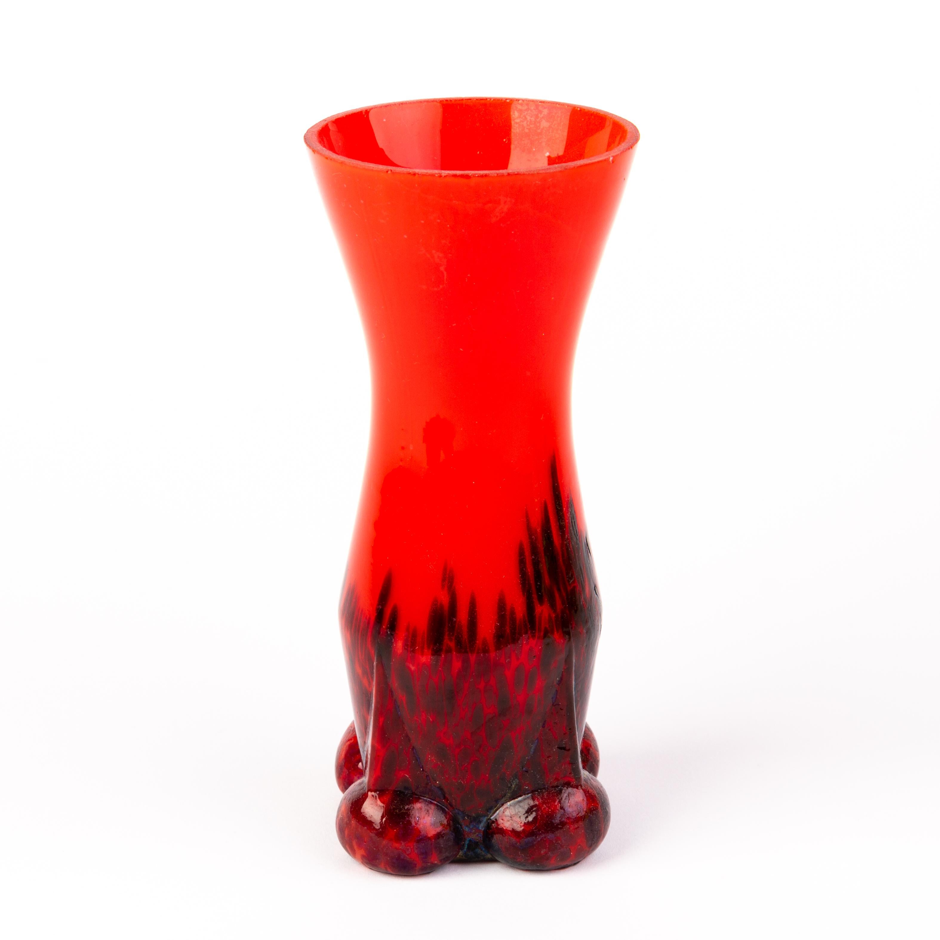 In good condition
From a private collection
Manner of Loetz Czech Art Deco Red Spatter Glass Vase
