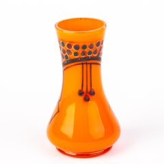 Manner of Loetz Orange Tango Bohemian Glass Art Nouveau Vase