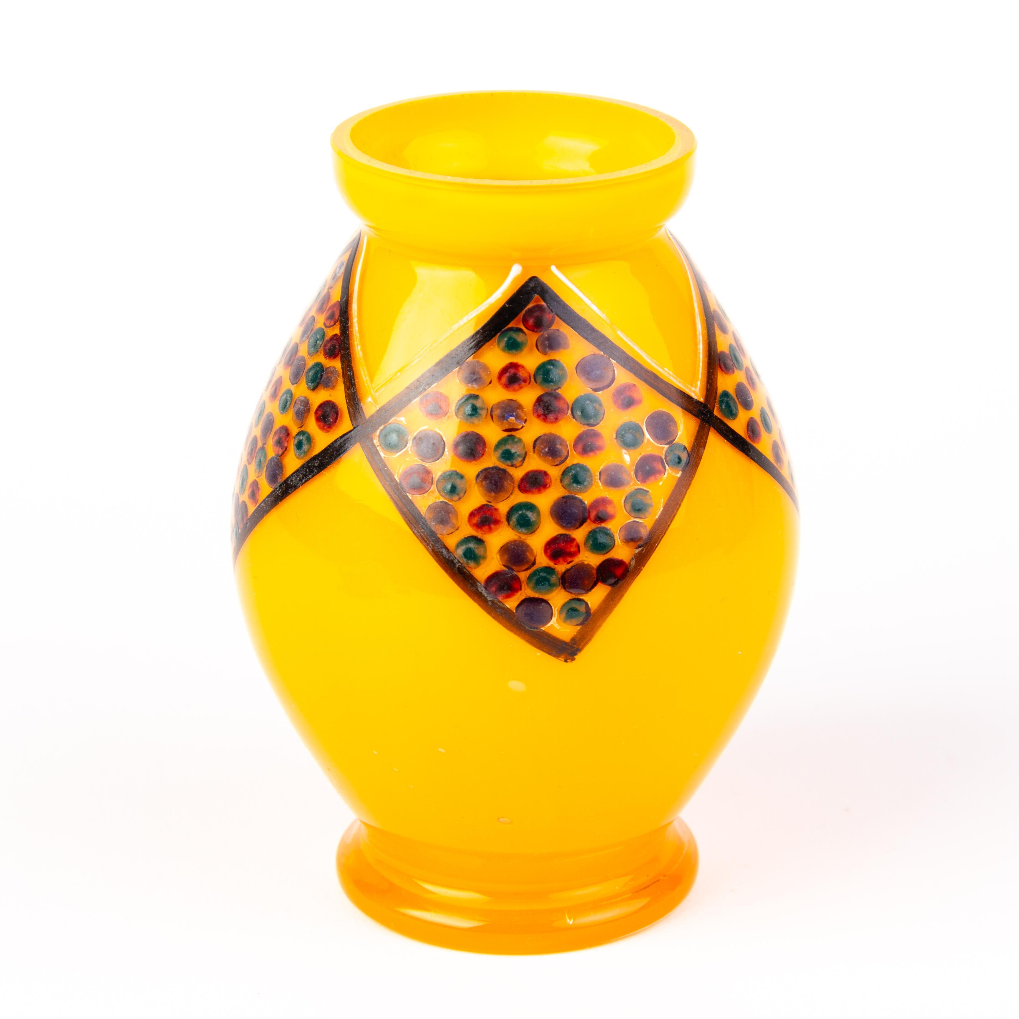 Manner of Loetz Orange Tango Bohemian Glass Art Nouveau Vase In Good Condition In Nottingham, GB