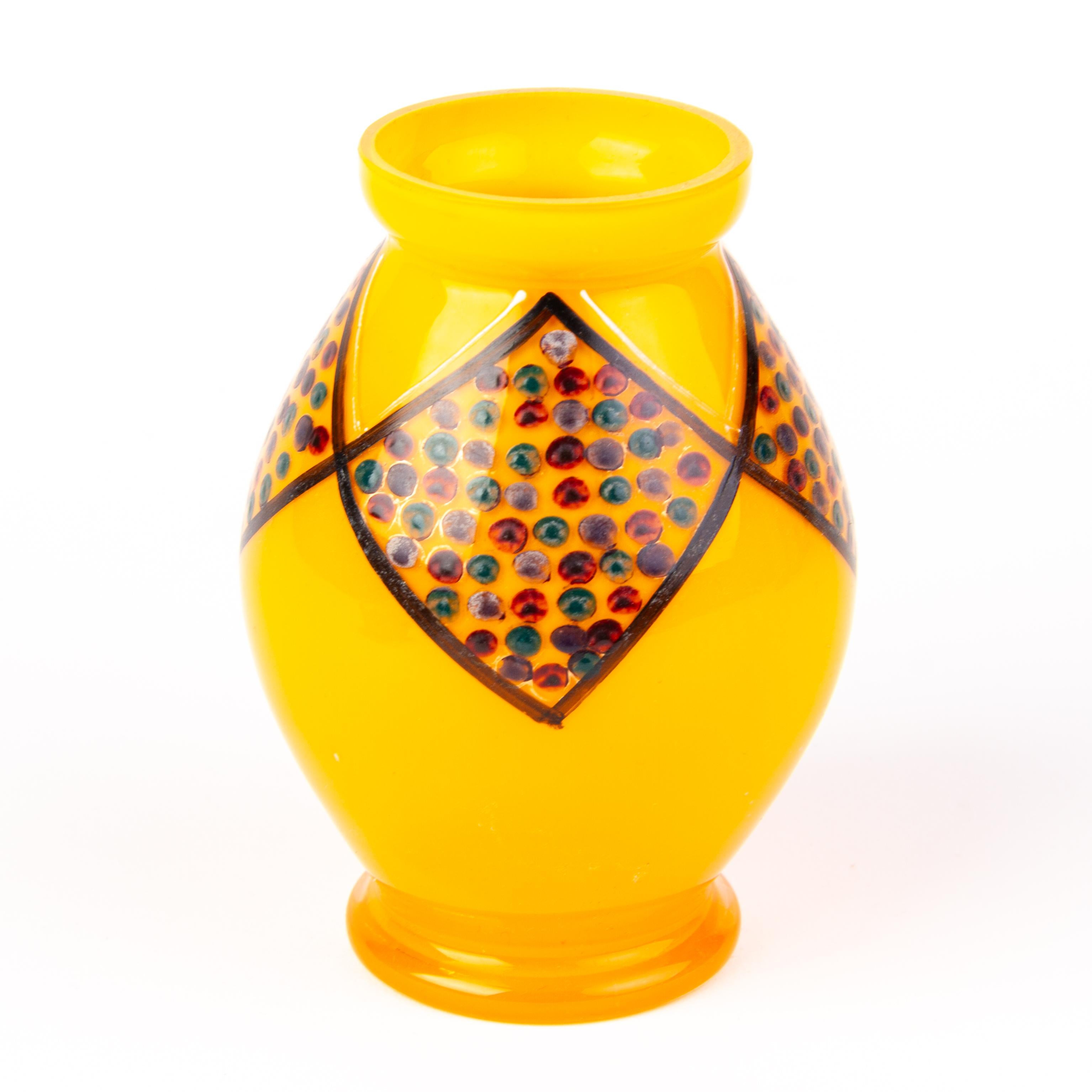 20th Century Manner of Loetz Orange Tango Bohemian Glass Art Nouveau Vase