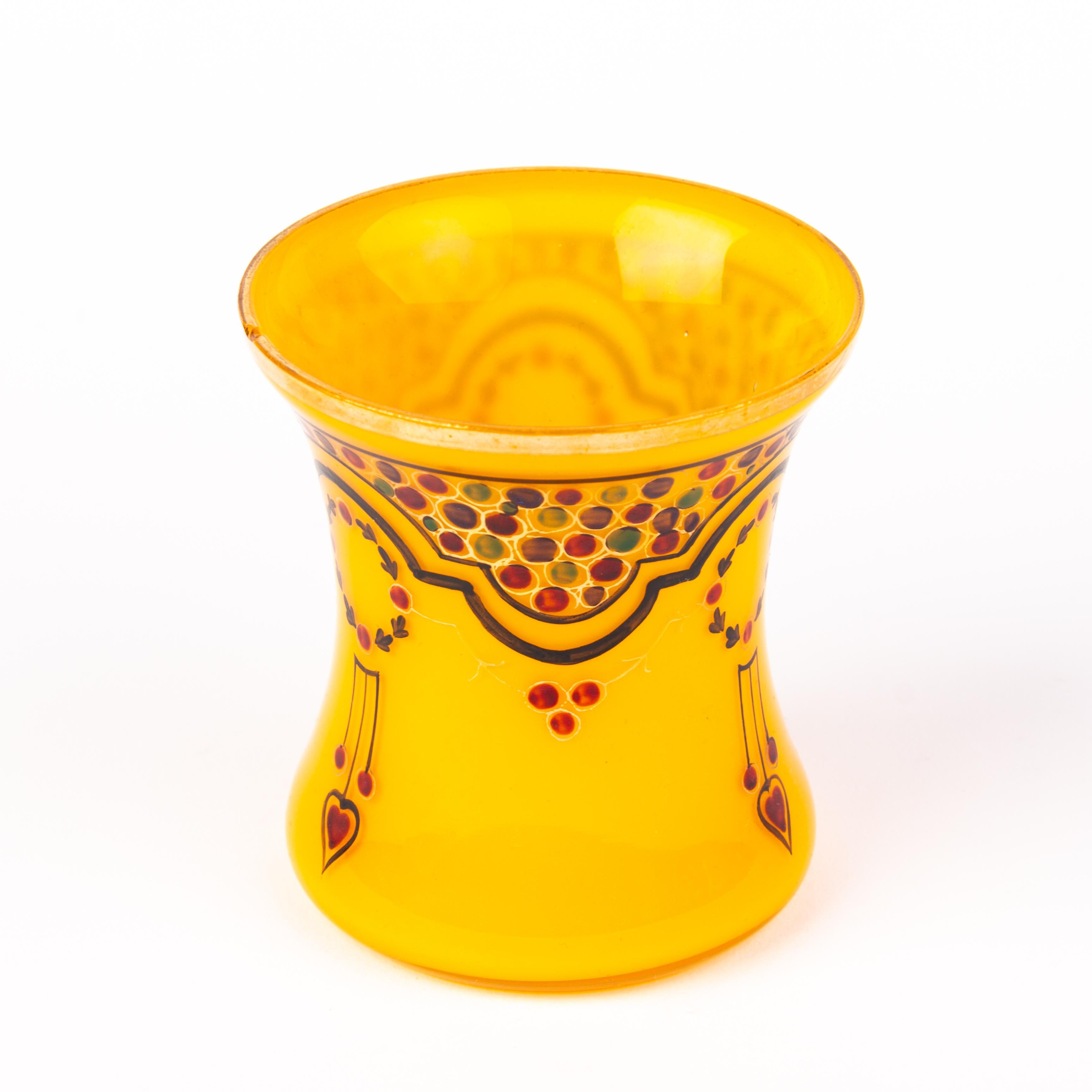 Manner of Loetz Tango Enamel Bohemian Glass Art Nouveau Vase In Good Condition In Nottingham, GB