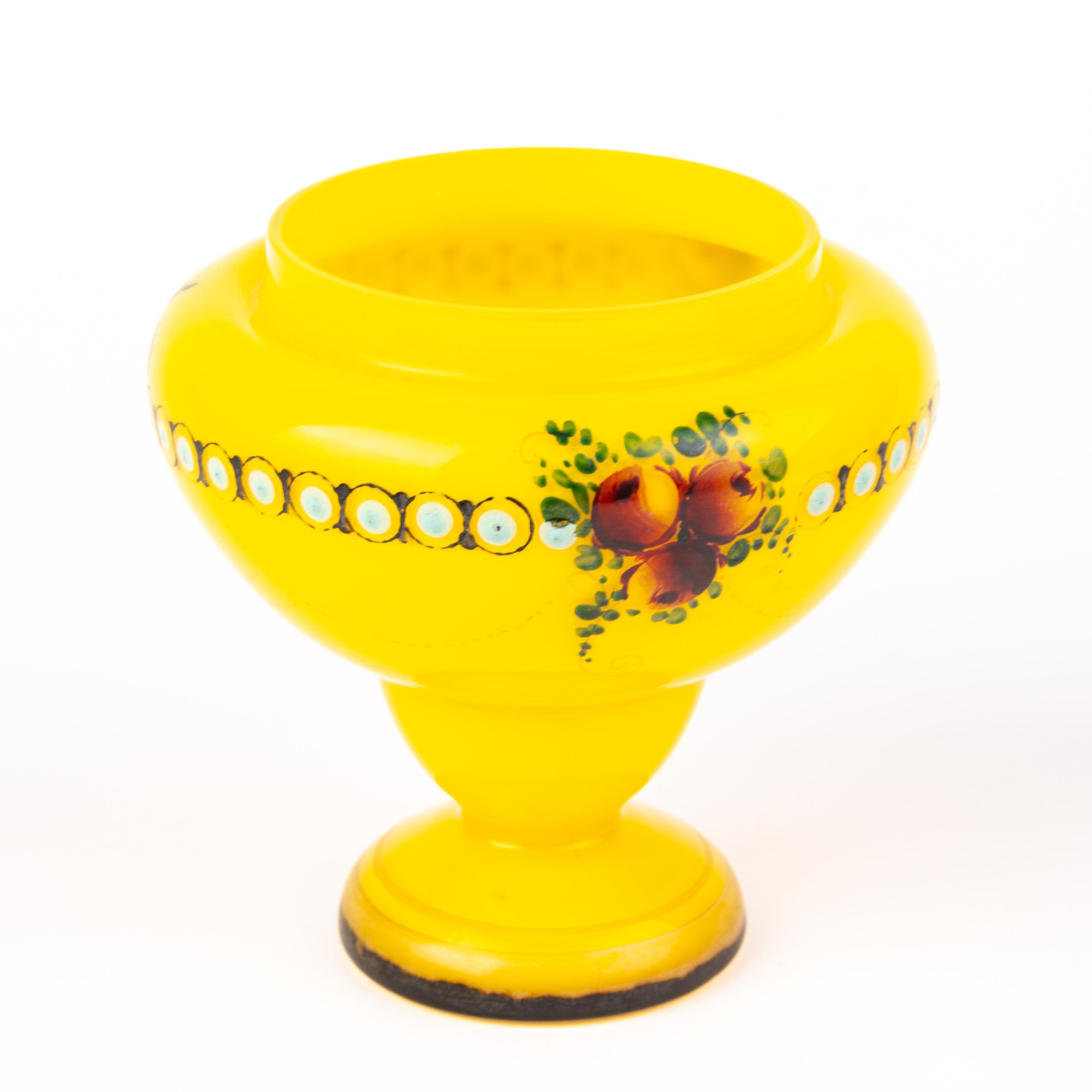 20th Century Manner of Loetz Tango Enamel Bohemian Glass Art Nouveau Vase For Sale