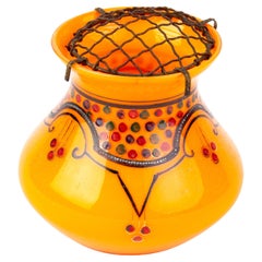 Antique Manner of Loetz Tango Enamel Bohemian Glass Art Nouveau Vase