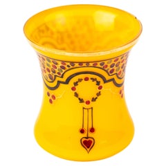 Vintage Manner of Loetz Tango Enamel Bohemian Glass Art Nouveau Vase