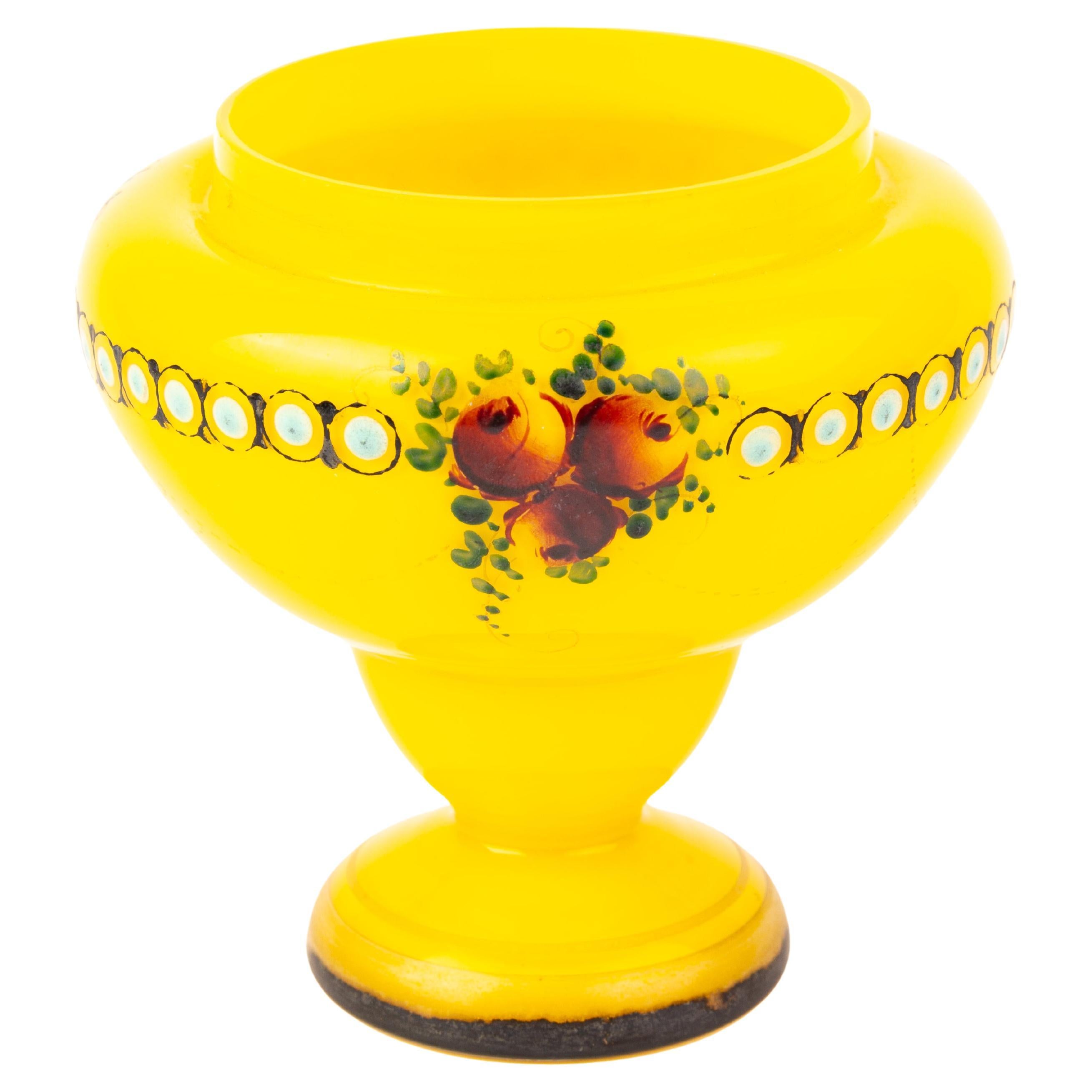 Manner of Loetz Tango Enamel Bohemian Glass Art Nouveau Vase For Sale