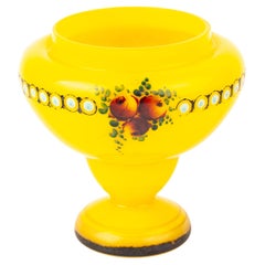 Manner of Loetz Tango Enamel Bohemian Glass Art Nouveau Vase
