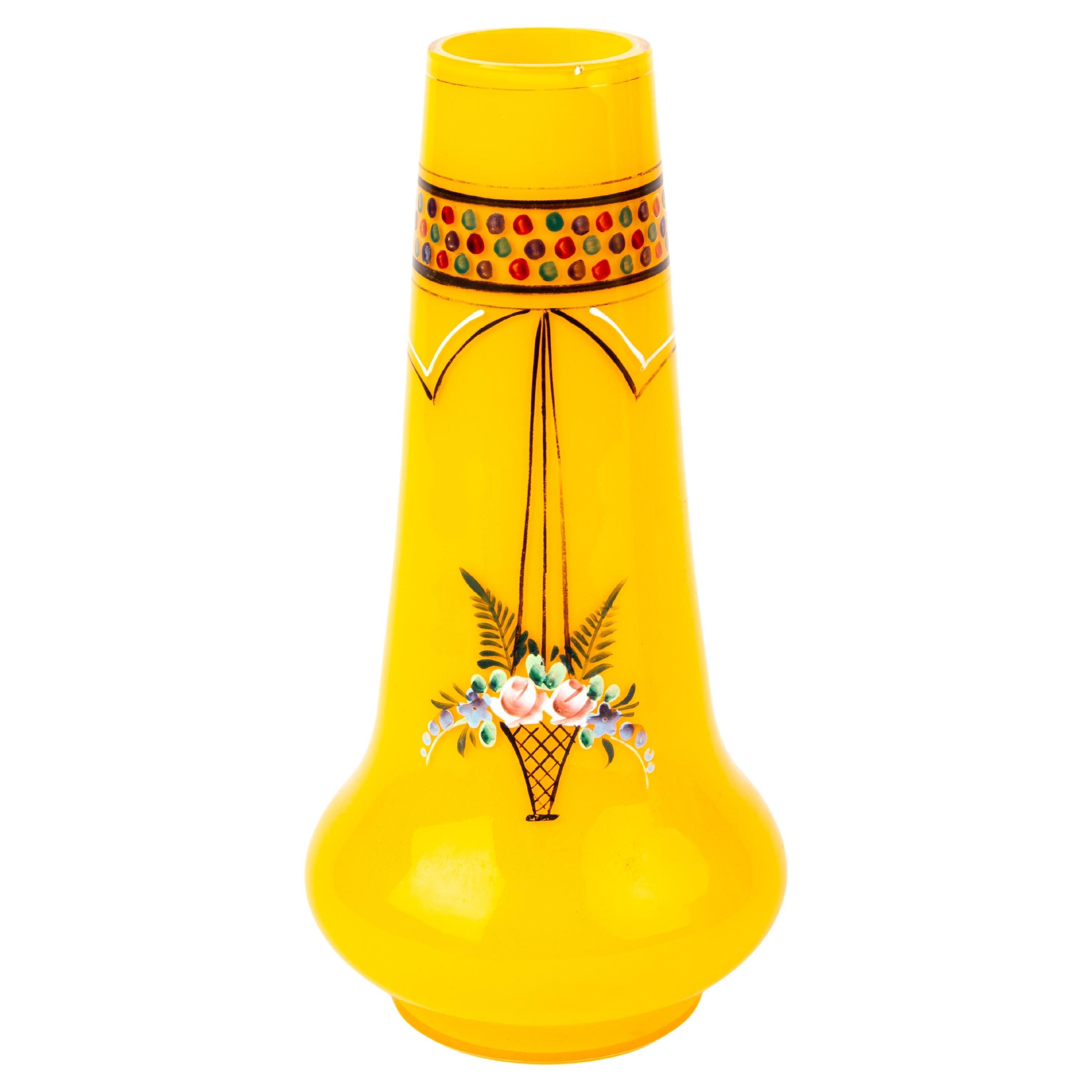Manner of Loetz Tango Glass Bohemian Art Nouveau Vase For Sale