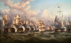 Manner of Sir George Chambers - The Battle of Trafalgar (oil on canvas)