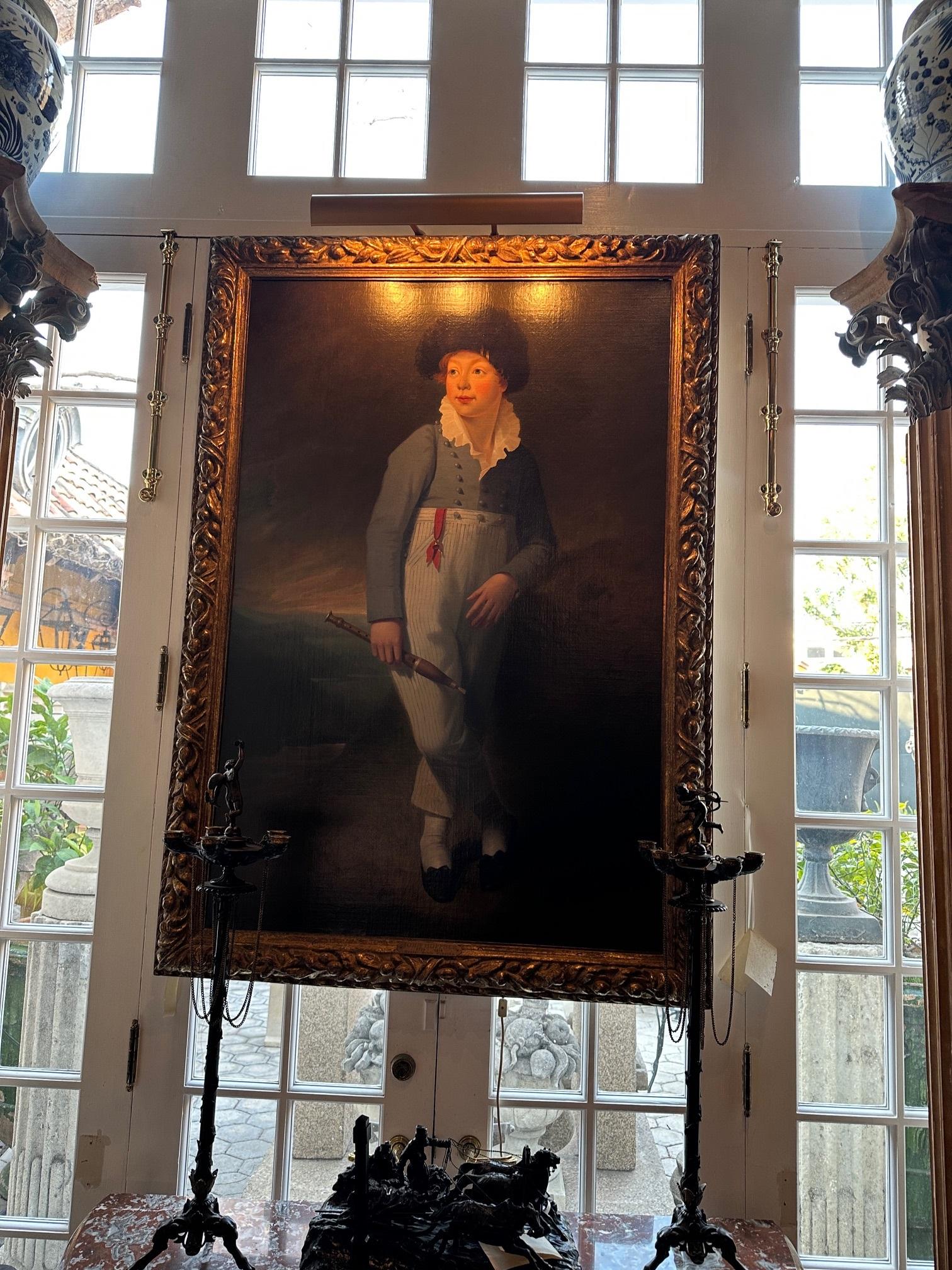 Manier von Sir John Hoppner 'Britisch, 1758-1810' Porträt von Meister Robin Vanecke (Englisch) im Angebot