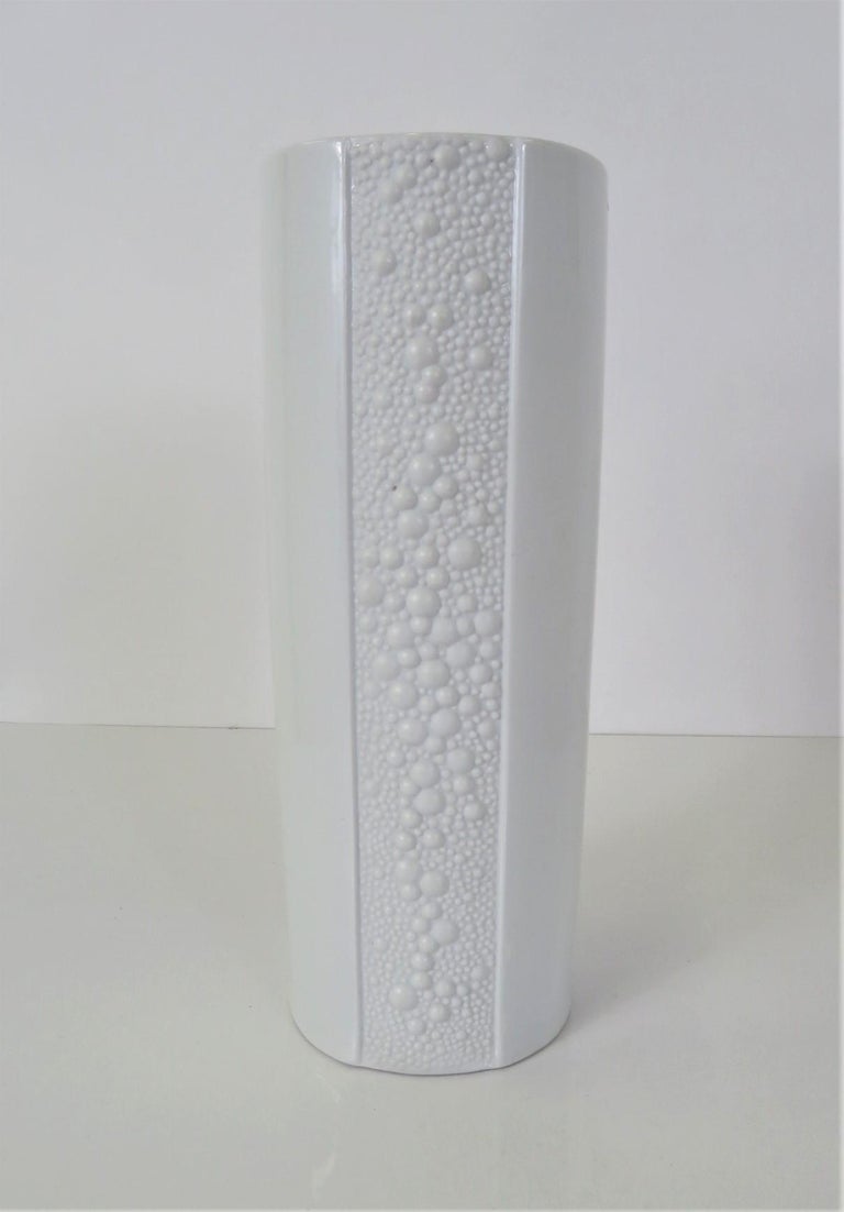 Late 20th Century Manner of Wirkkala White Ceramic Vase by Naaman Artline Porcelain, Israel, 1970s For Sale