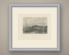 Mannheim-sur-le-Rhin, gravure ancienne sur acier d'après Birket Foster, vers 1875