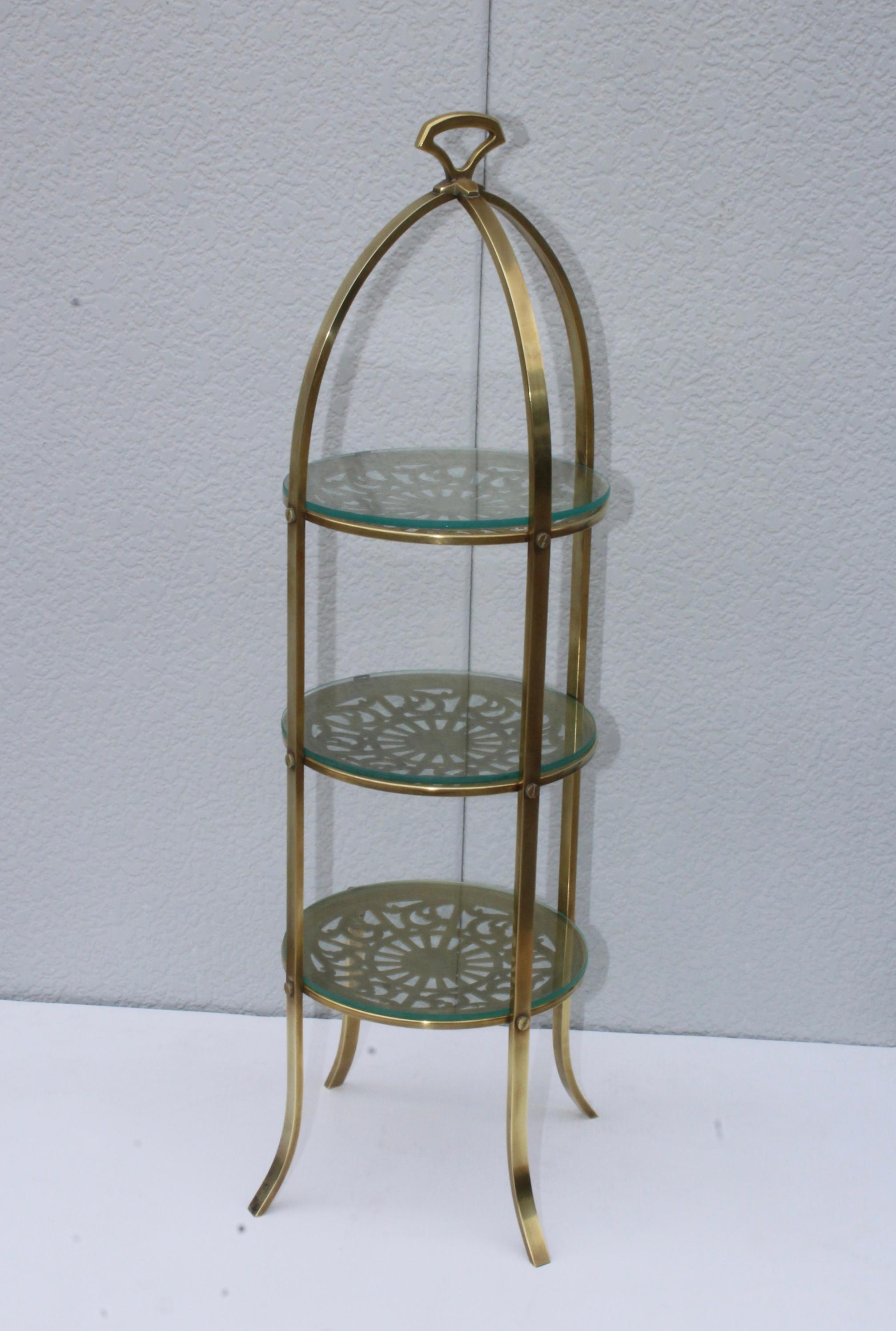 Manning Bowman Mid-Century Modern Brass Cake Stand 2