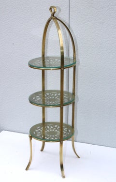 Manning Bowman Mid-Century Modern Brass Cake Stand