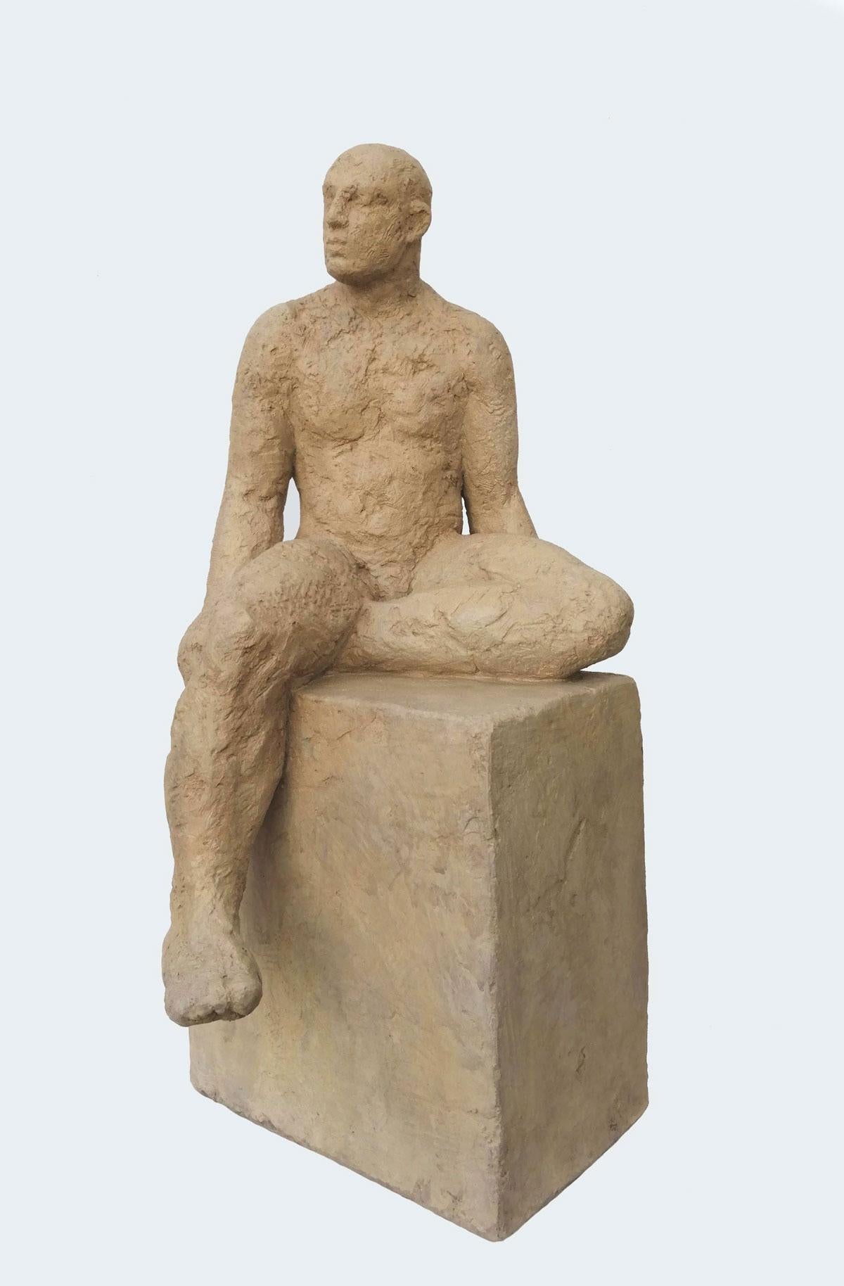 If You Should Be Silent - zeitgenössische figurative Jesmonit-Skulptur