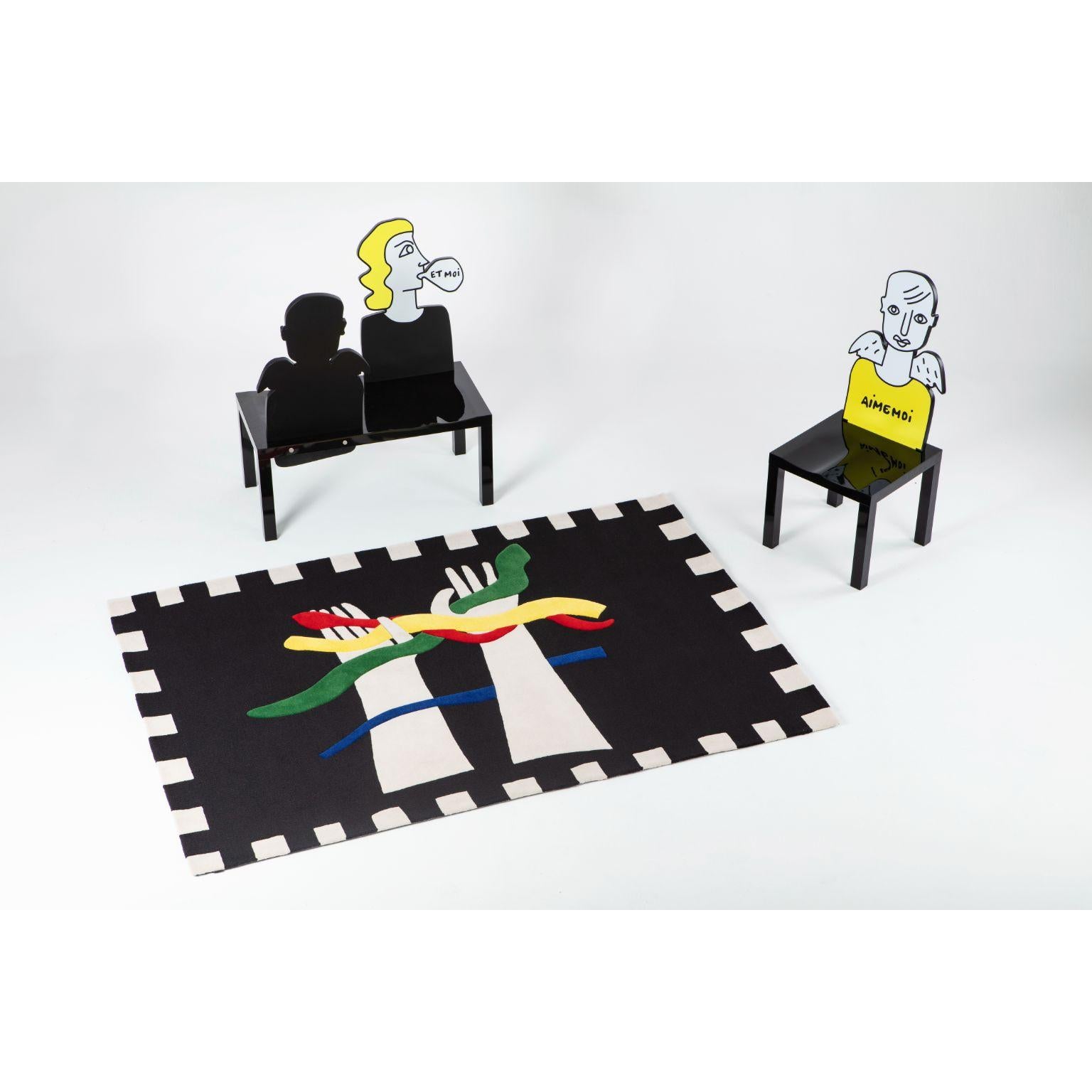 Mano Chrome Rug by Jean-Charles de Castelbajac In New Condition For Sale In Geneve, CH
