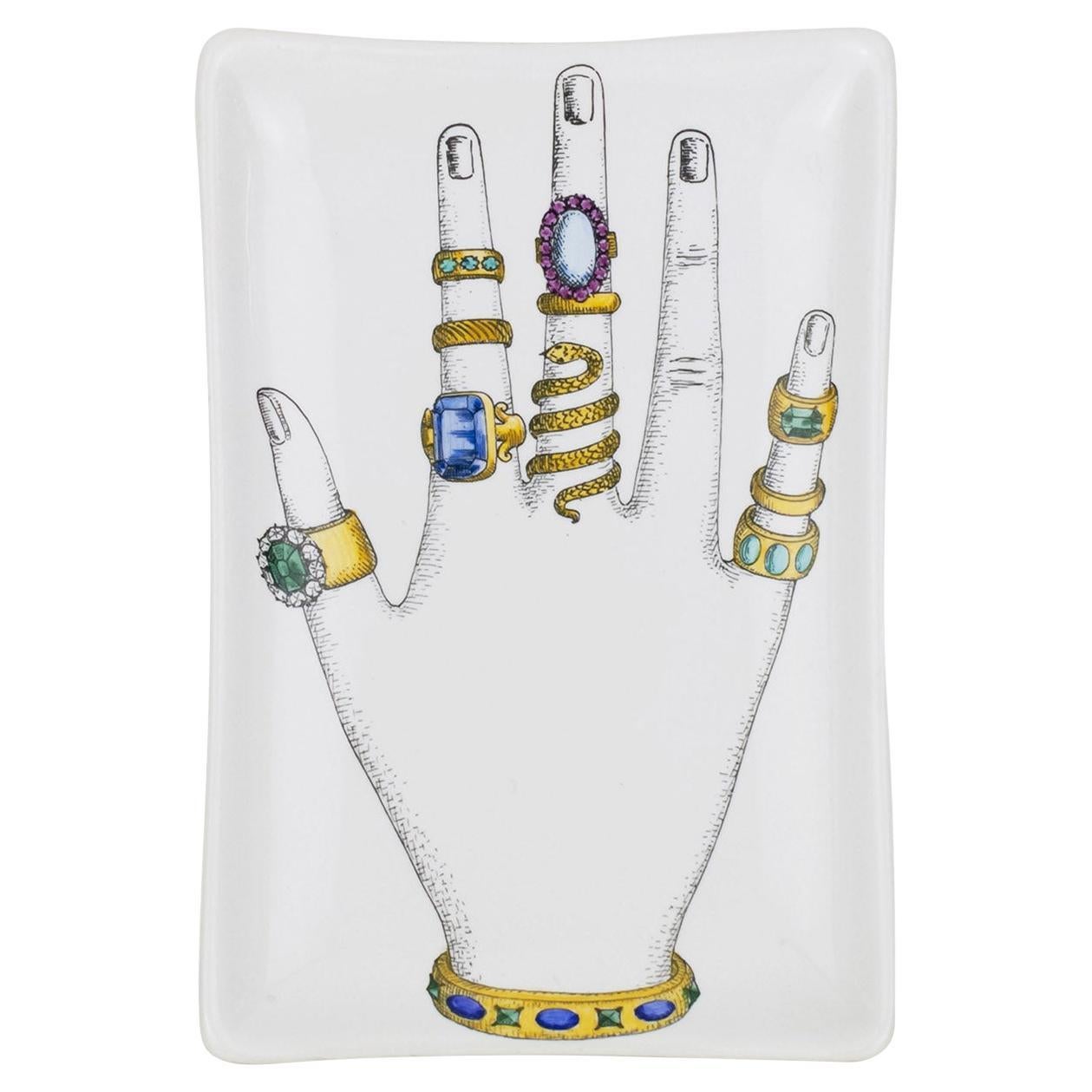Mano con Anelli Rectangular Ashtray For Sale