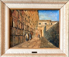 Vieille sculpture murale de Jérusalem occidentale, modèle de peinture Diorama judaïque