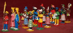 Maracatu - Conjunto de 15 figuras en barro policromado