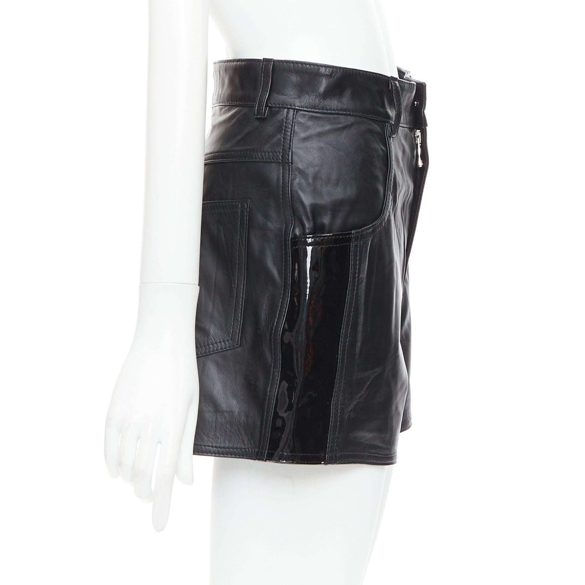 MANOKHI pantaloncini a vita alta in vernice nera FR34 XS In condizioni buone in vendita a Hong Kong, NT