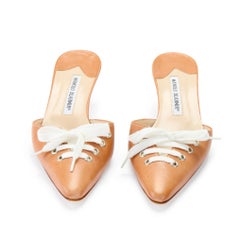 Manolo Blahnik 2000s Brown Sneaker Lace Up Mule Heels