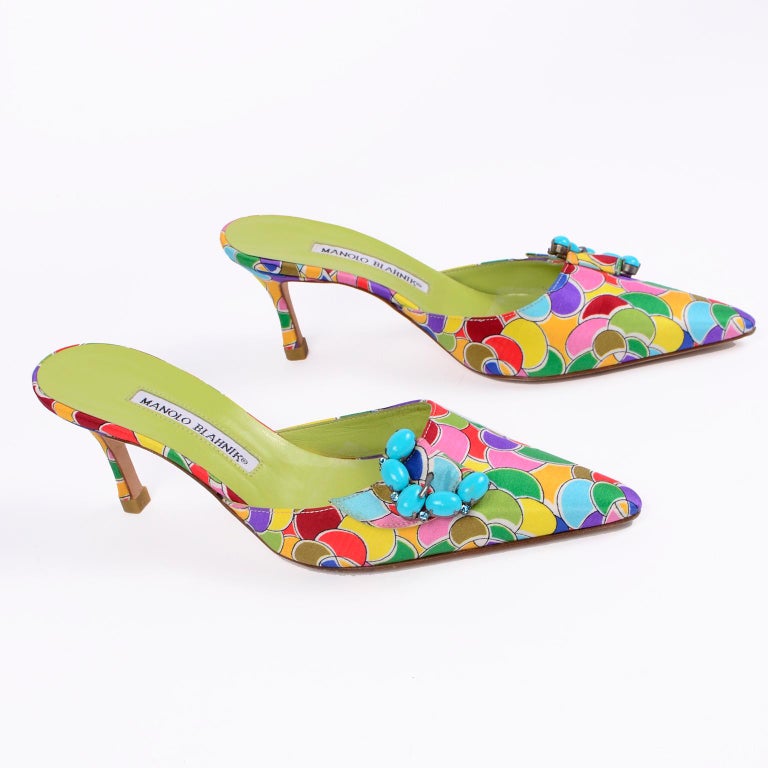 colorful mules shoes