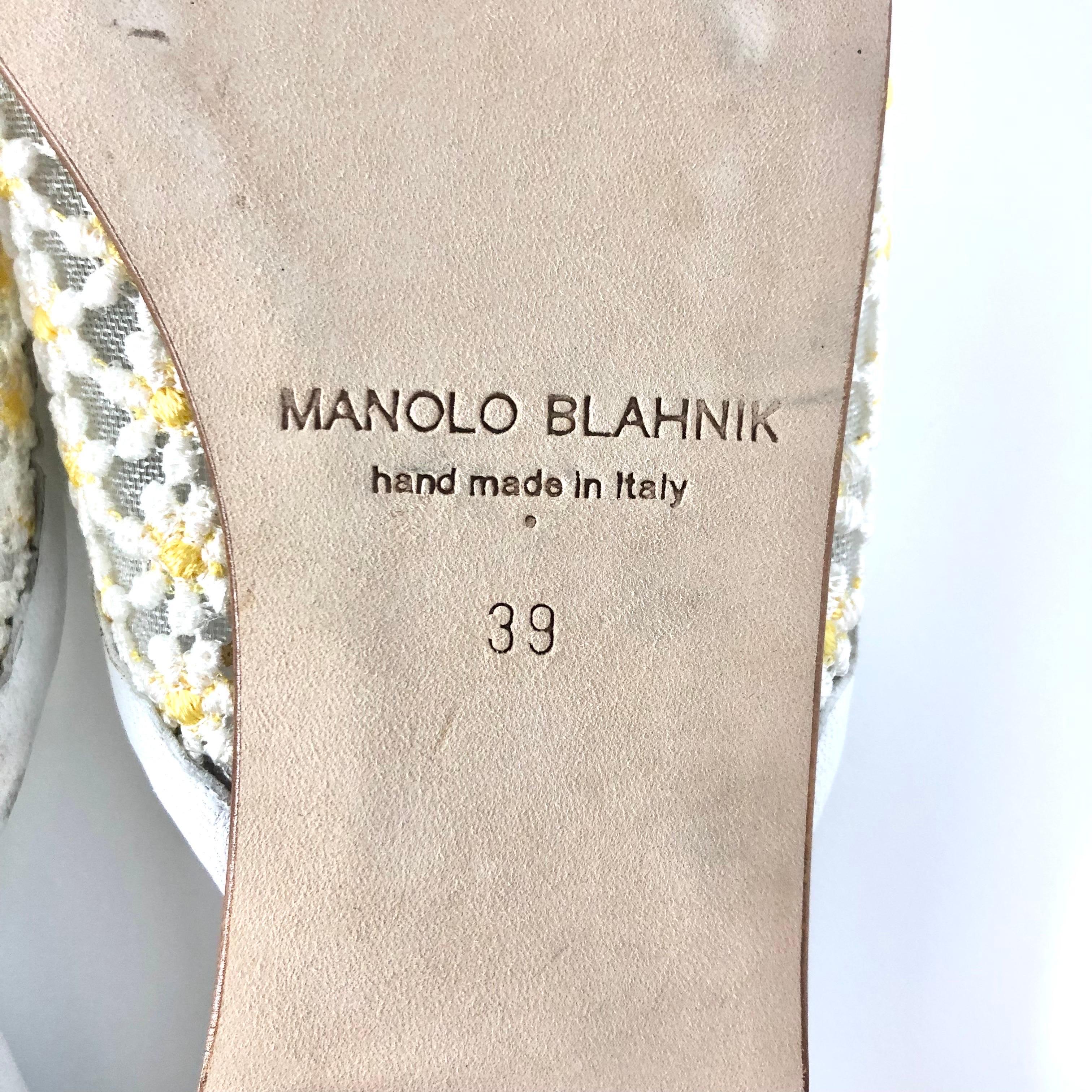 Manolo Blahnik Ballerimu Lace Daisy Floral Mule Slip On Flats 39 en venta 2