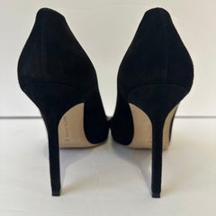 Manolo Blahnik BB 105mm Suede Pumps Black size IT 38 Heels Italy Classic Luxury