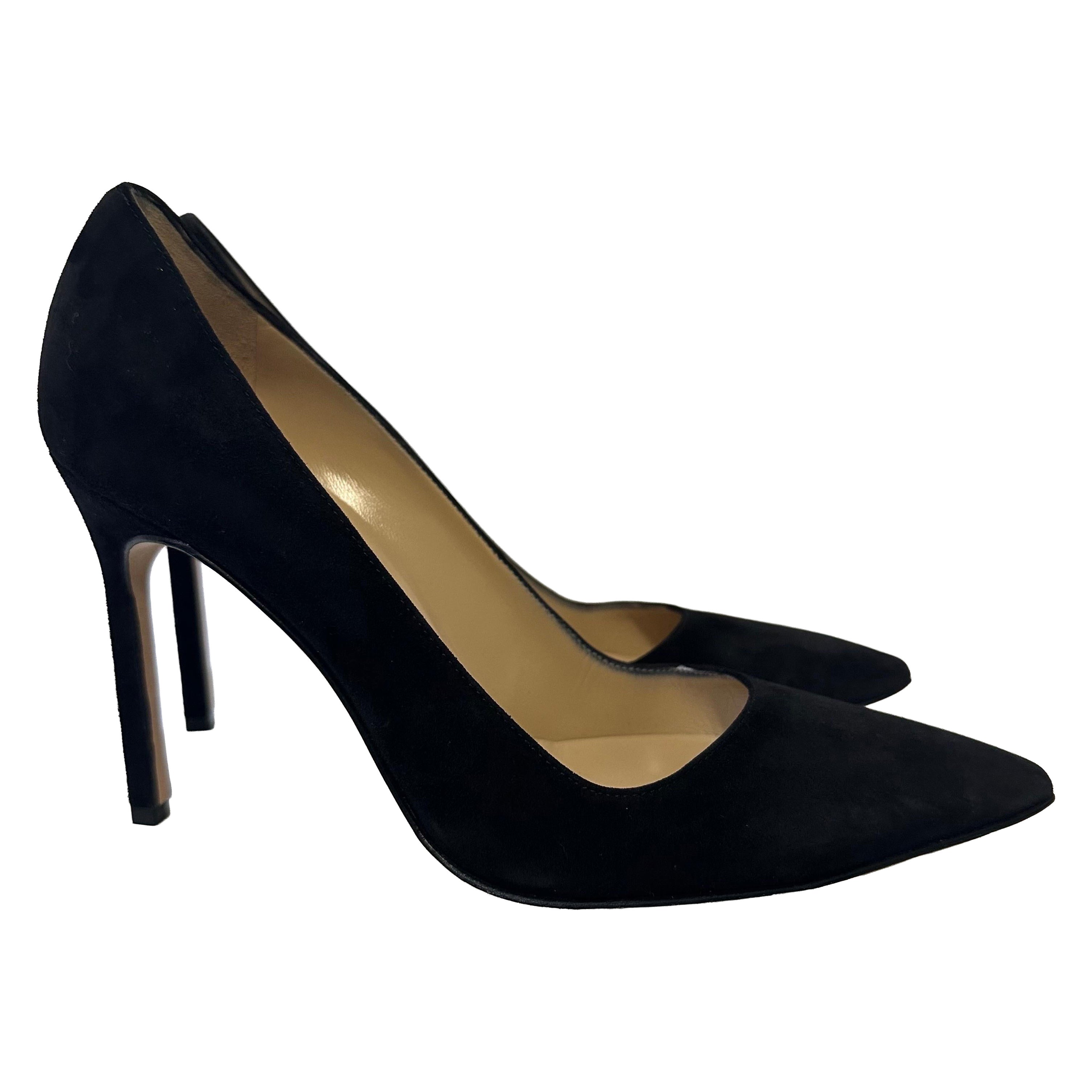 Manolo Blahnik BB 105mm Suede Pumps Black size IT 38 Heels Italy Classic Luxury