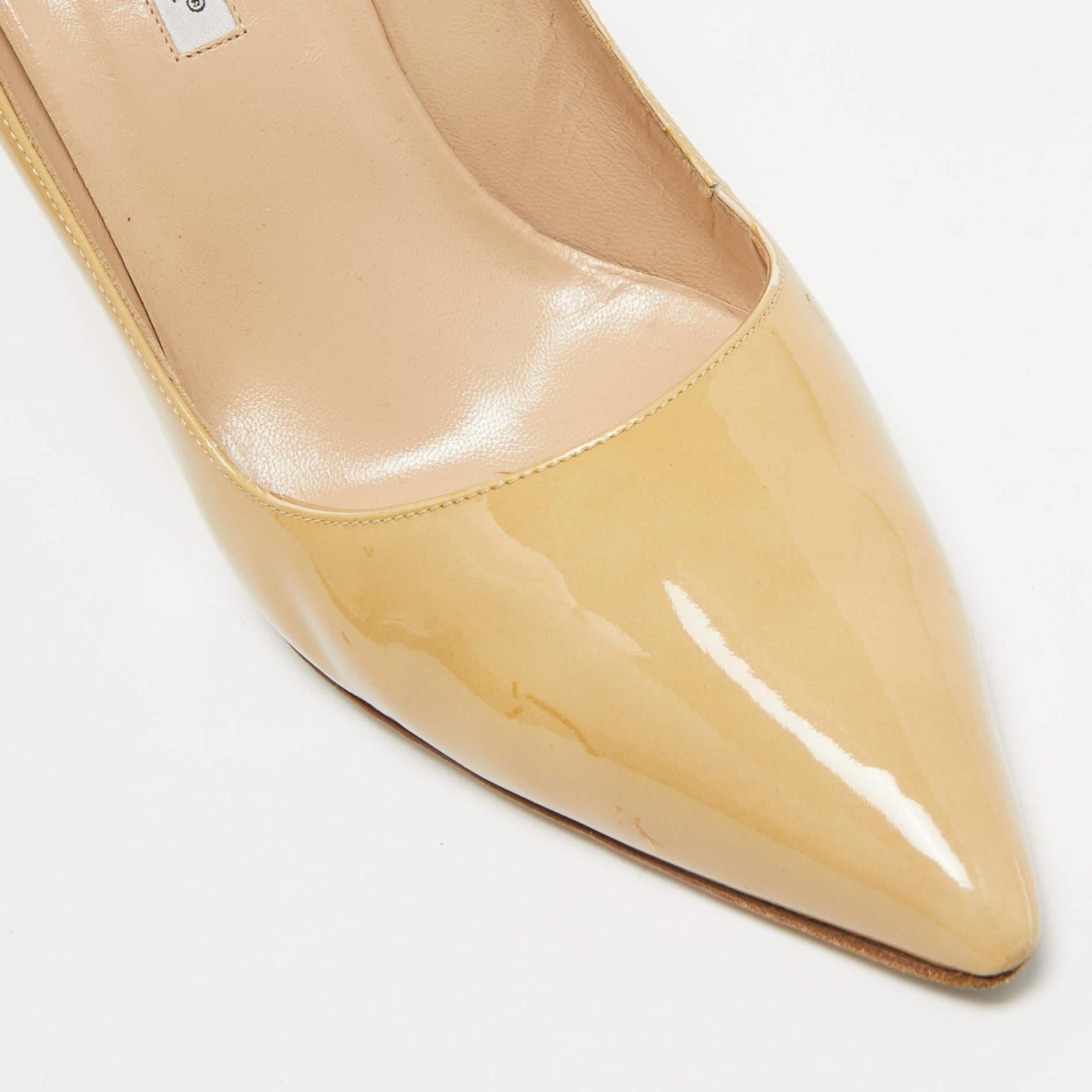 Manolo Blahnik Pumps BB in vernice beige misura 42 2
