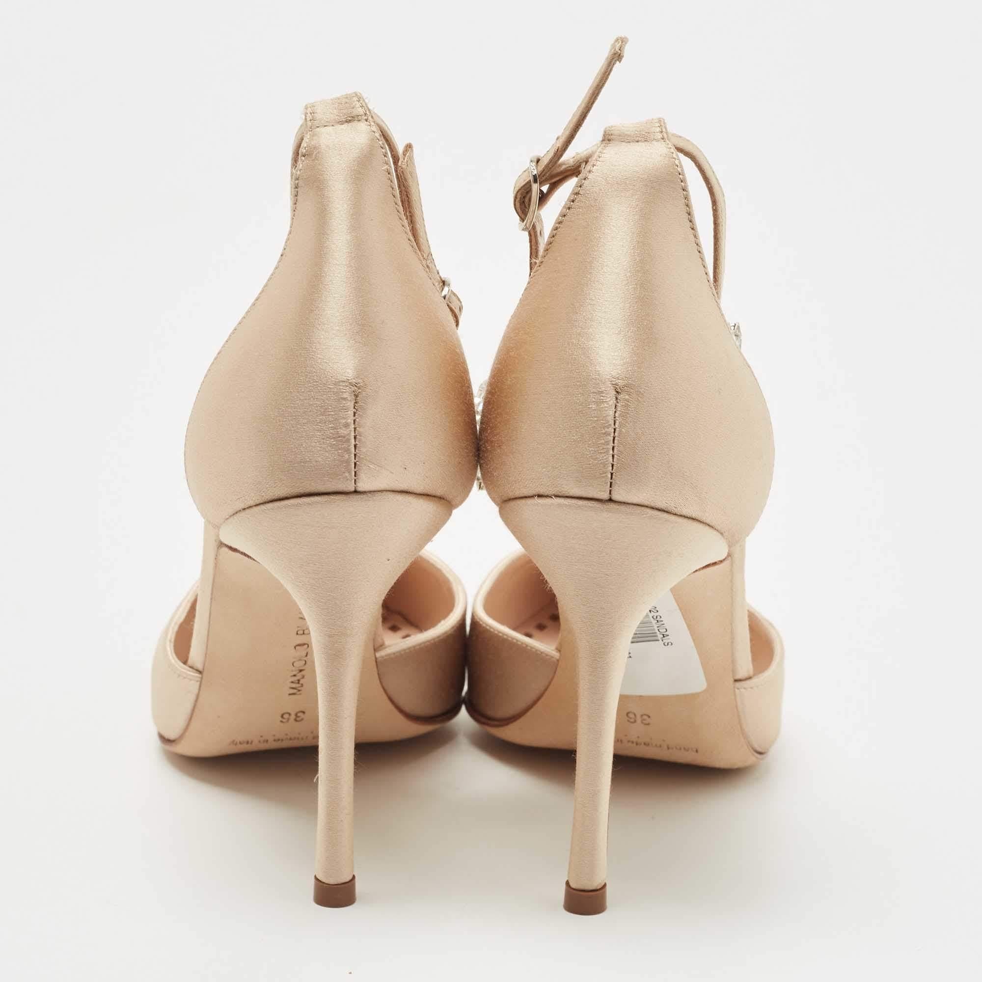 Manolo Blahnik Beige Satin Sicariata Pumps Size 36 3