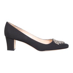 Manolo Blahnik Black Crystal Front Pumps Size IT 37.5 Manolo Blahnik Black Crystal Front Pumps Size IT 37.5