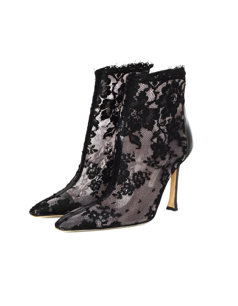 black lace bootie