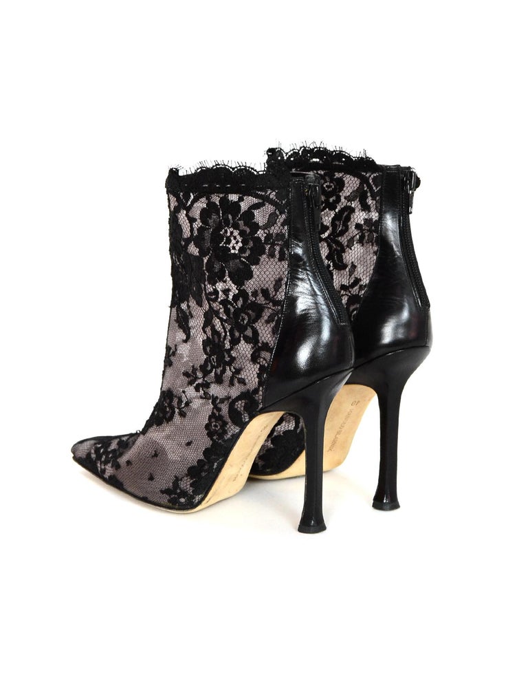 black lace bootie