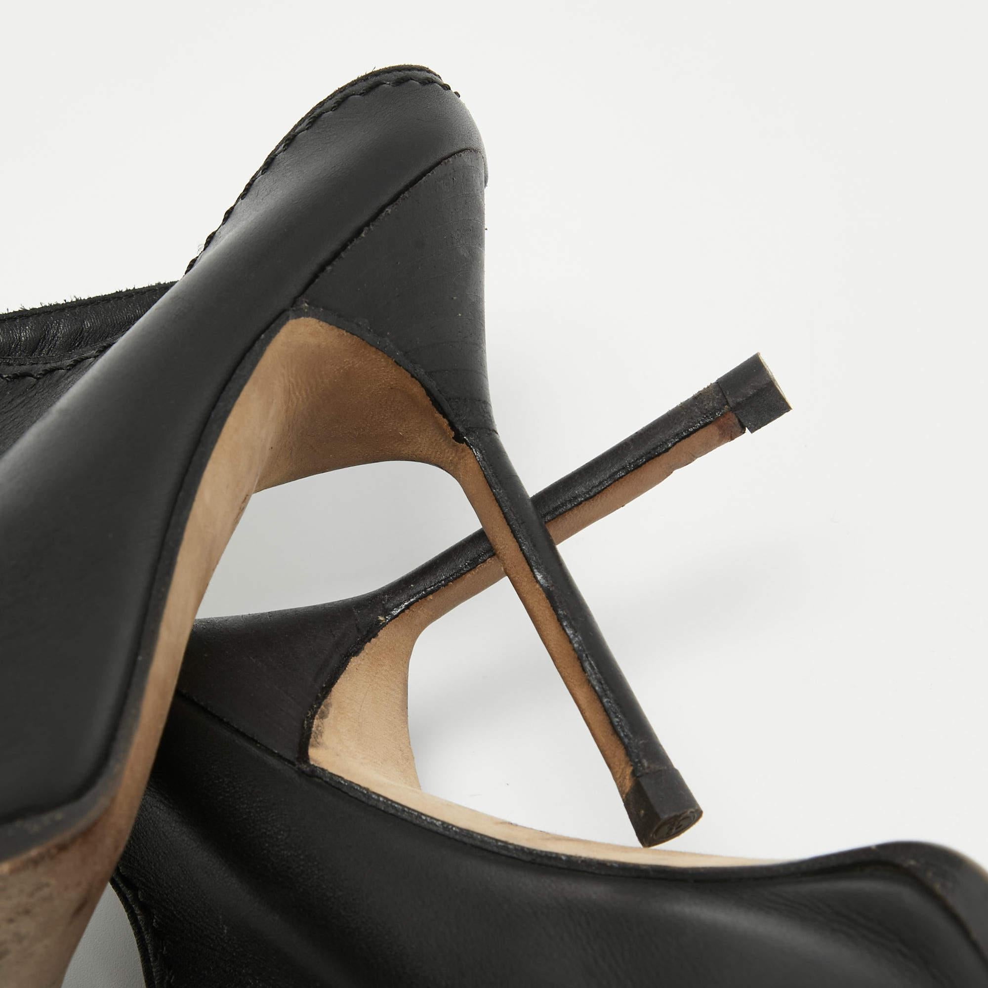 Manolo Blahnik Black Leather Mules Size 37.5 4