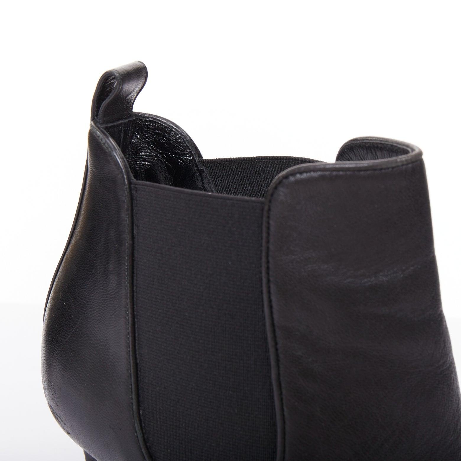 MANOLO BLAHNIK black leather pointy toe ankle boot heels EU39.5 en venta 3