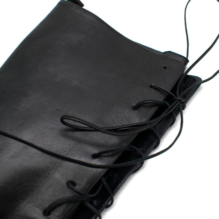 Manolo Blahnik Black Leather Vestalapla Laceup Sandals - Size EU 40 For Sale 2