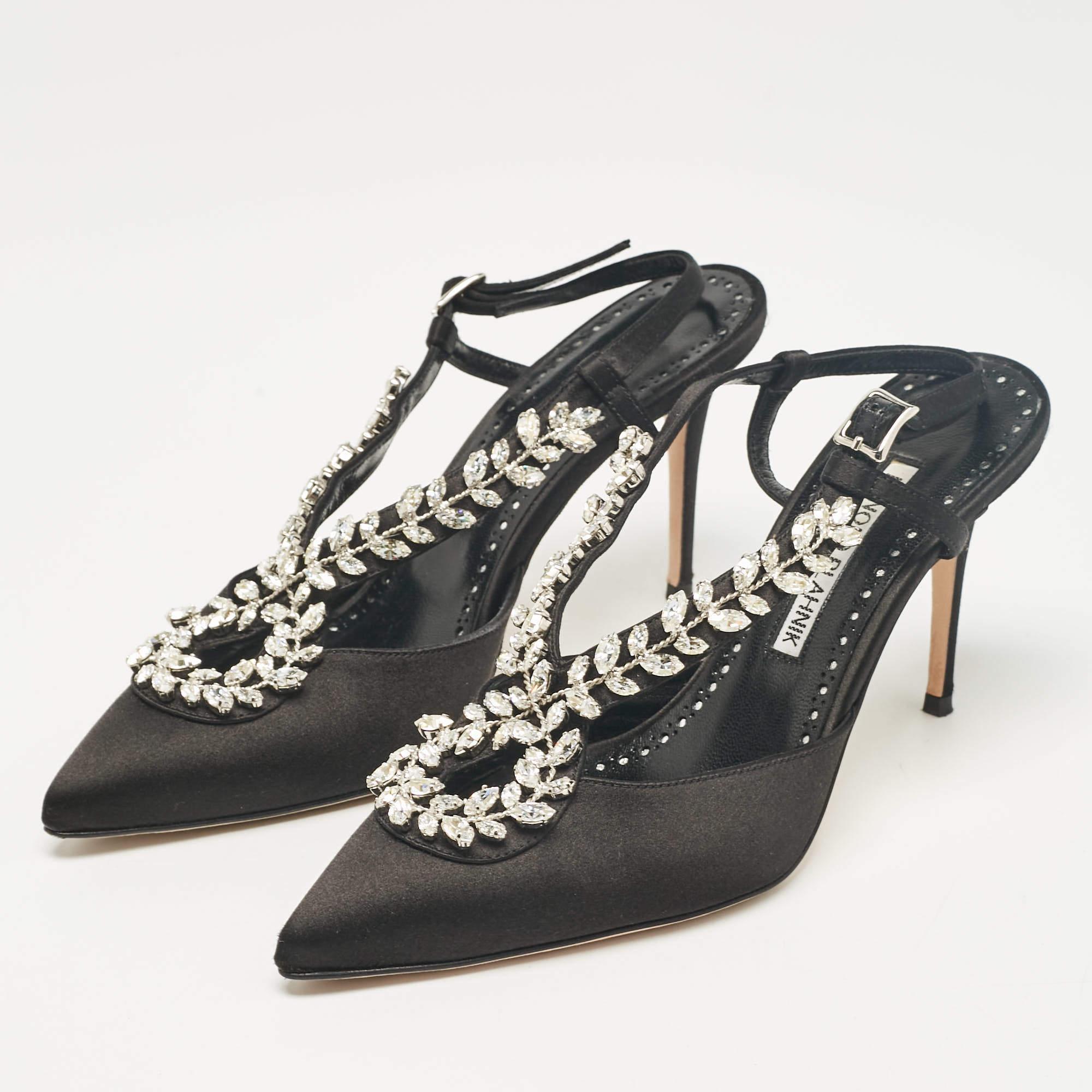 Make a chic style statement with these designer pumps. They showcase sturdy heels and durable soles perfect for your fashionable outings