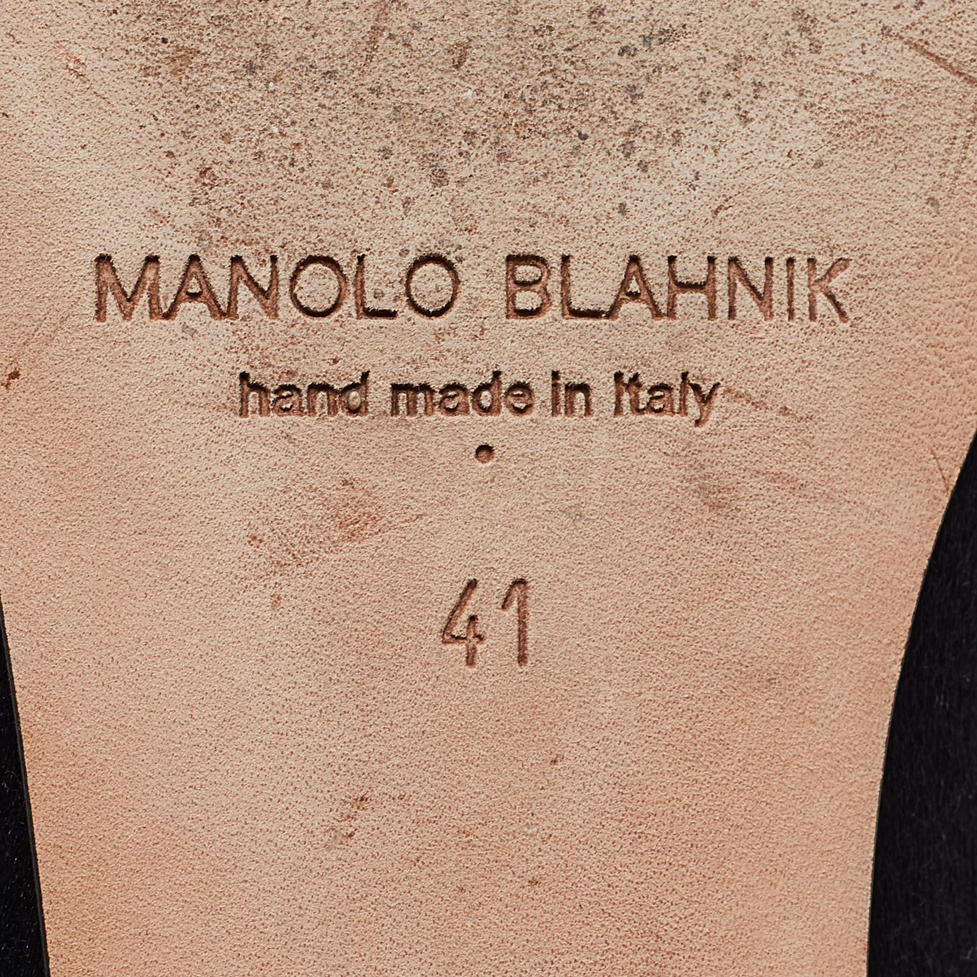 Manolo Blahnik Black Satin Hangisi Ballet Flats Size 41 4