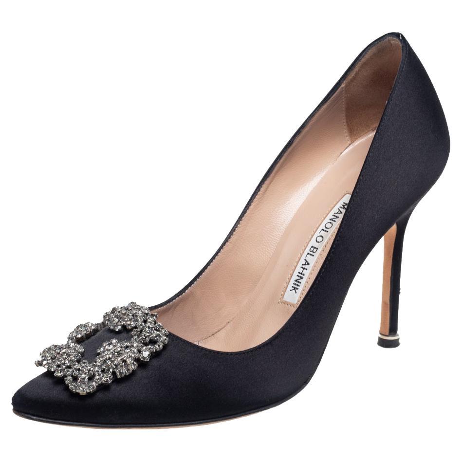 Escarpins Manolo Blahnik Hangisi 38 (pointure US 8) – Neufs Avec Boîte – Noirs