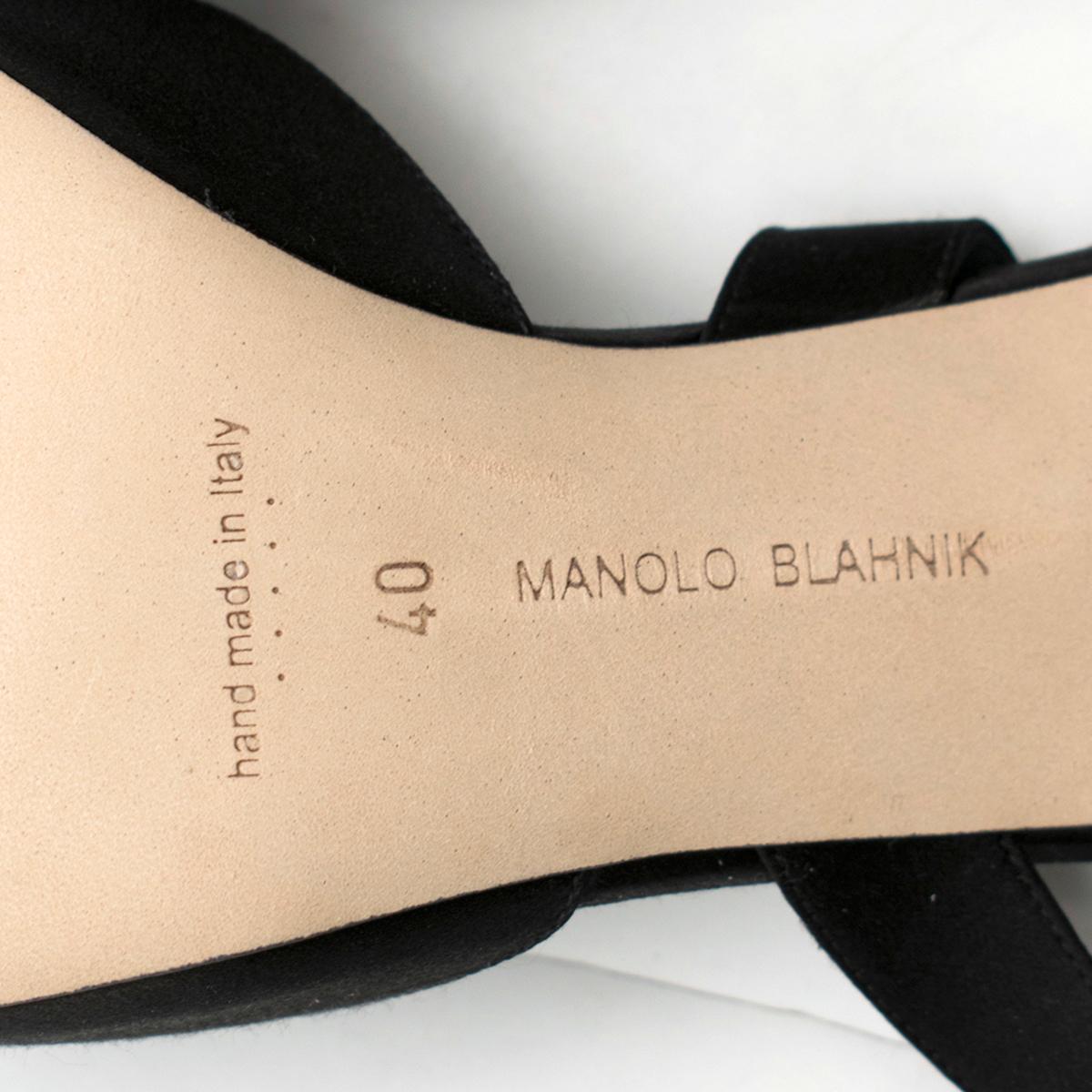 Manolo Blahnik Black Spuriasli 70mm Slingback Pumps 40 For Sale 2
