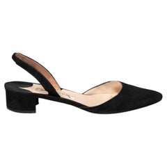 Manolo Blahnik Black Suede Aspro Pointed Toe Heels Size IT 37