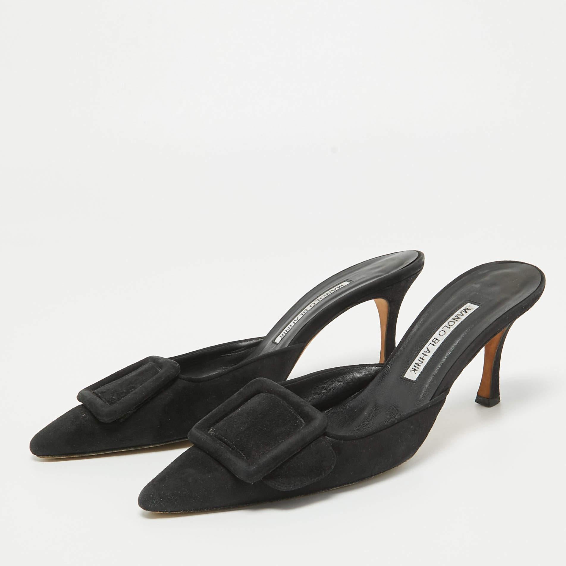 You can count on these Manolo Blahnik mules for an elevated feel. They are crafted beautifully and designed to offer the right fit and a comfortable lift.

