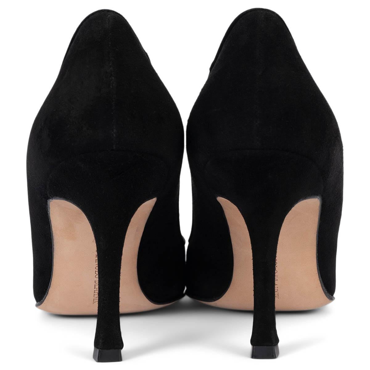 Women's MANOLO BLAHNIK black suede Pumps Shoes 37 For Sale